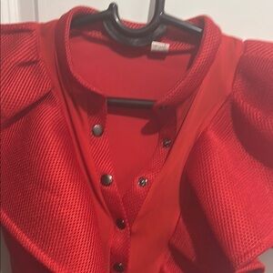 Vibrant Red Button-Up Jacket